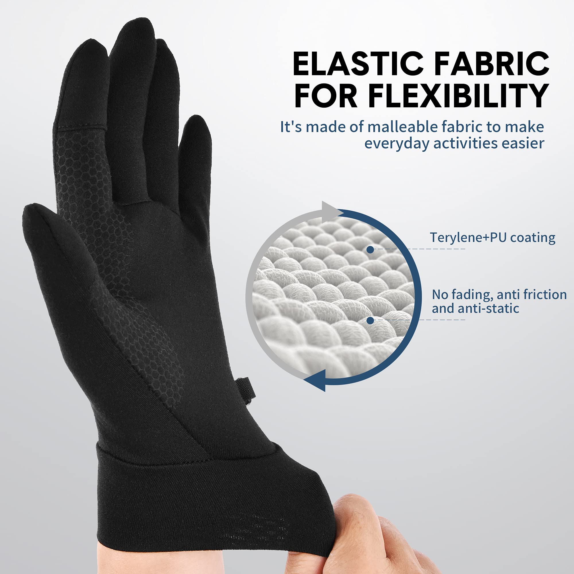 MCTi Glove Liner Touch Screen Lightweight for Winter Running Texting - Image 4