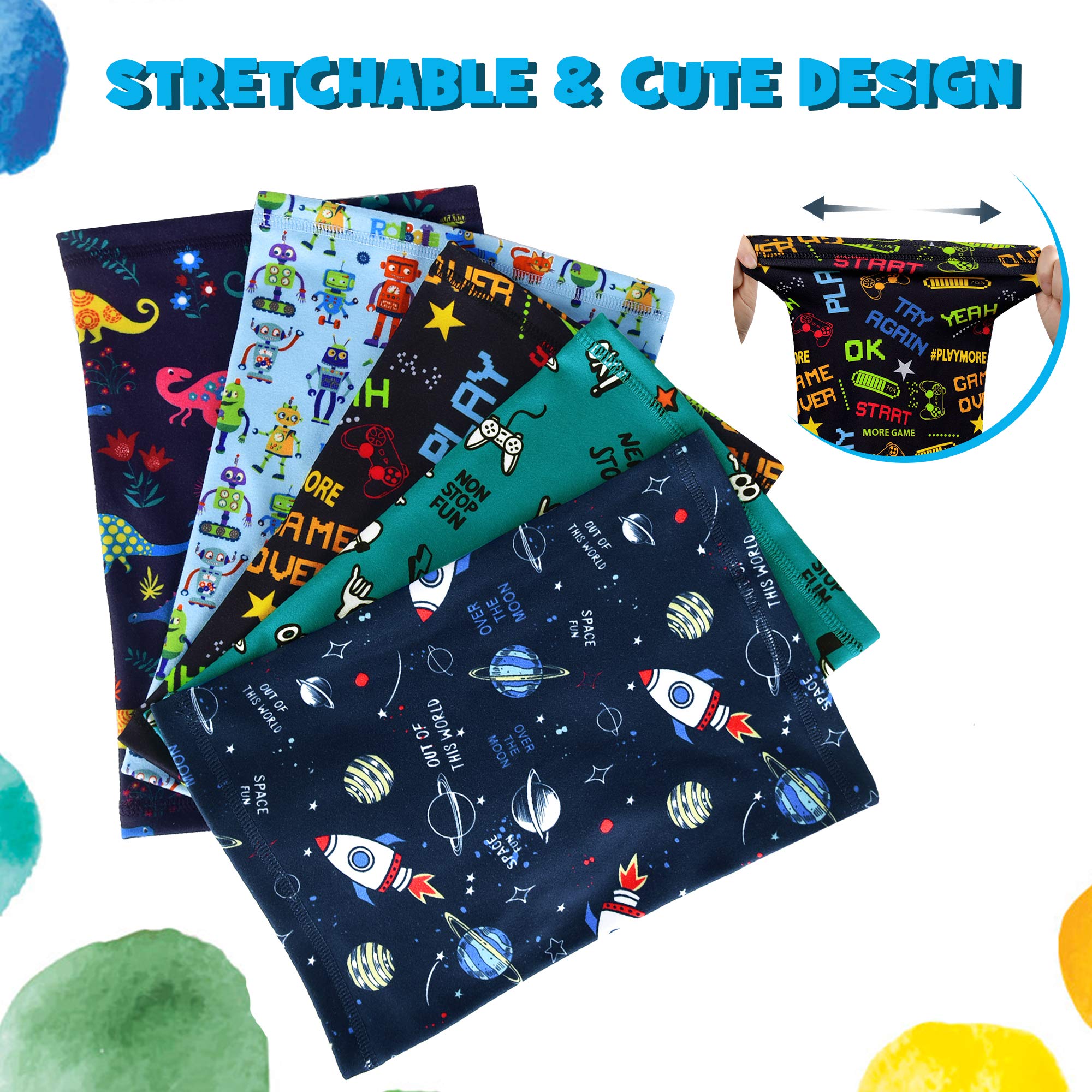 MCTi Kids Neck Gaiter Warmer Winter Fleece Scarves Face Masks 2 Packed for Snow Skiing Snowboarding - Image 6