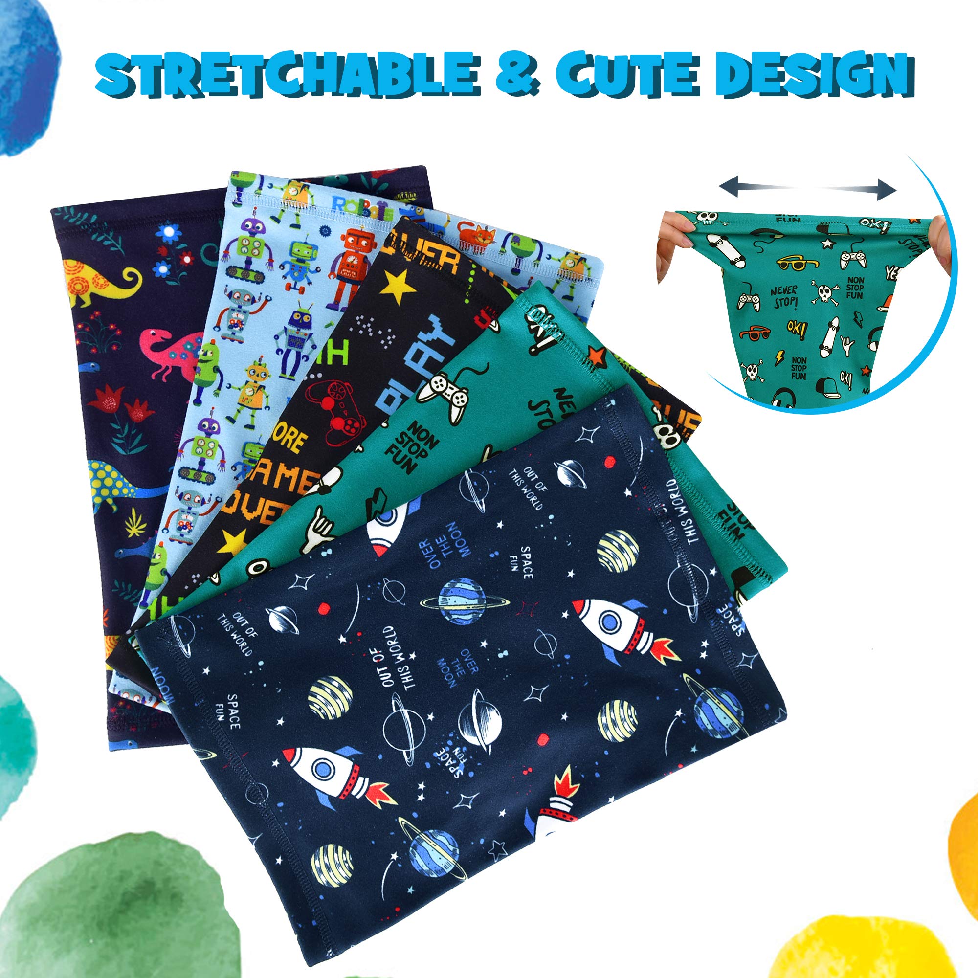 MCTi Kids Neck Gaiter Warmer Winter Fleece Scarves Face Masks 2 Packed for Snow Skiing Snowboarding - Image 6