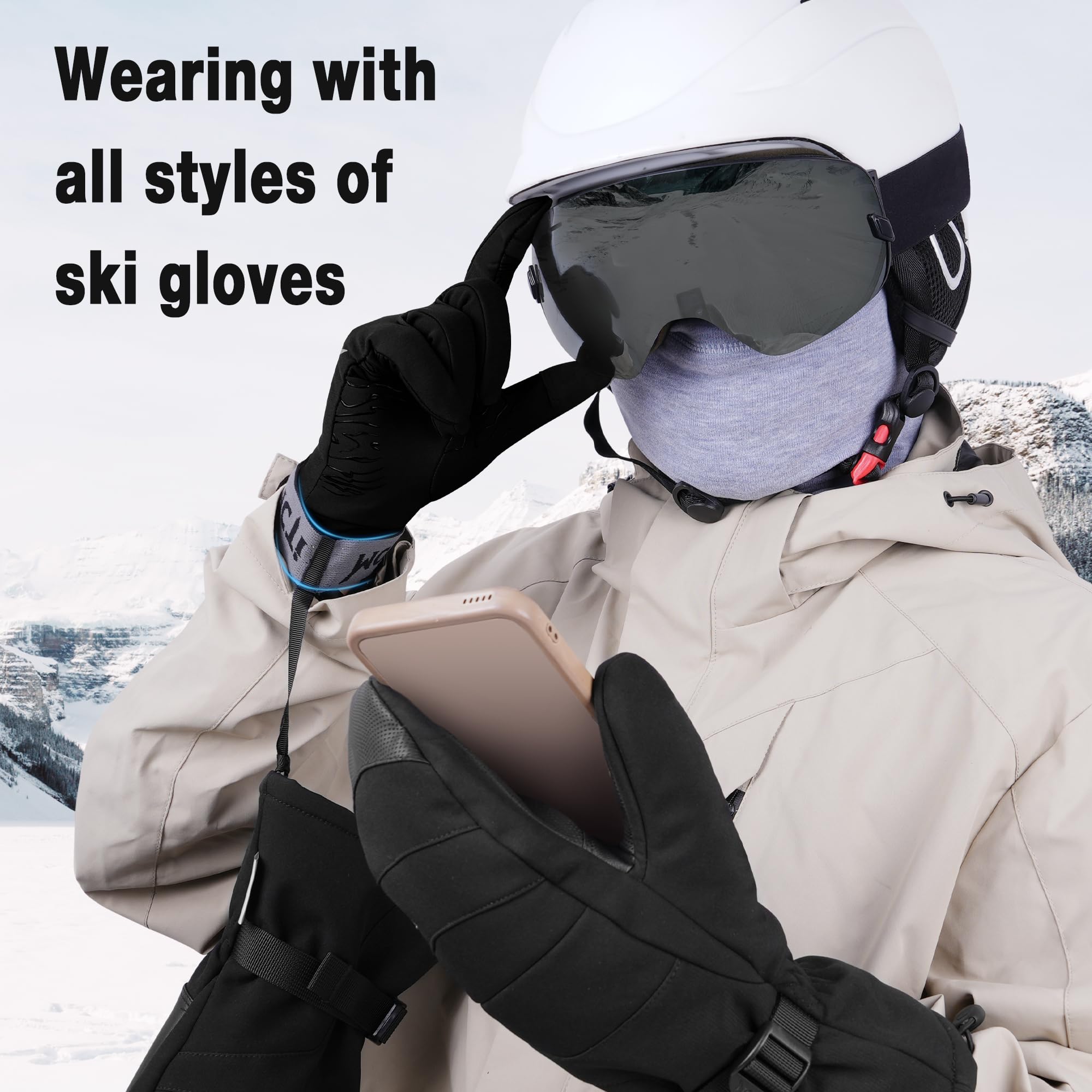 MCTi Lightweight Glove Liners for Men Women, Touch Screen Gloves with Conductive Microfiber, Palm Silicone, for Running Driving Hiking - Image 6