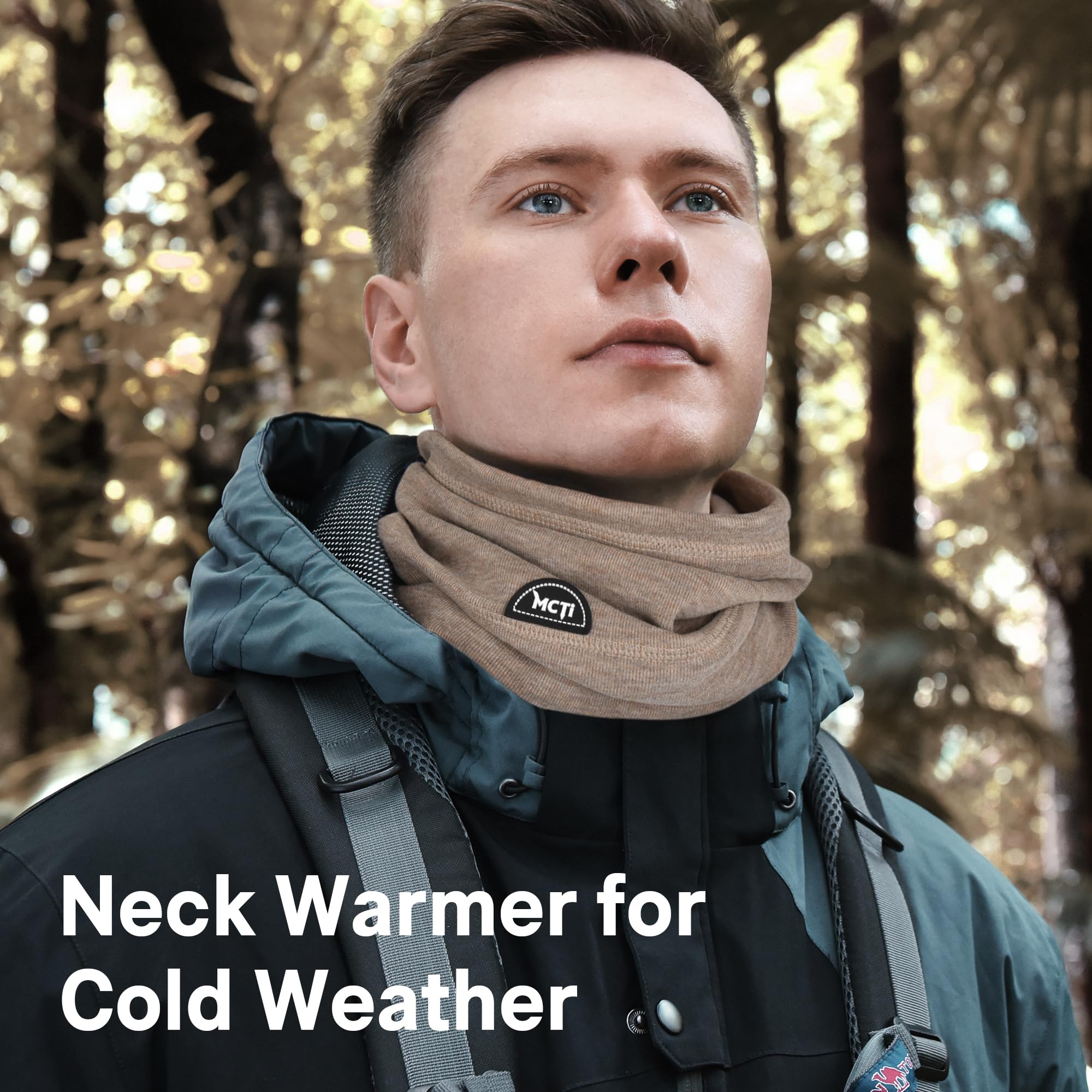 MCTi Neck Gaiter Warmer Winter Fleece Scarves Beanie Hat for Skiing Cycling Elastic Closure - Image 4