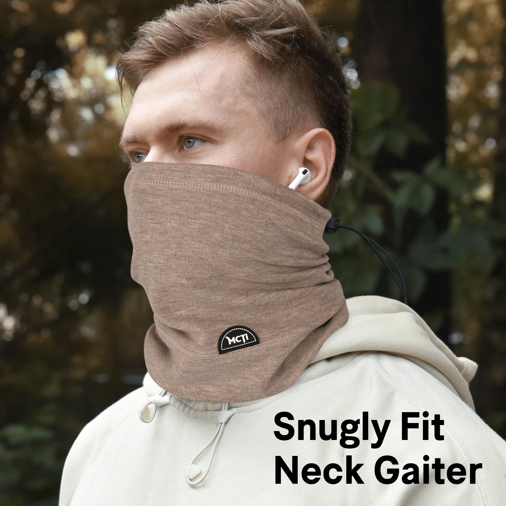 MCTi Neck Gaiter Warmer Winter Fleece Scarves Beanie Hat for Skiing Cycling Elastic Closure - Image 5