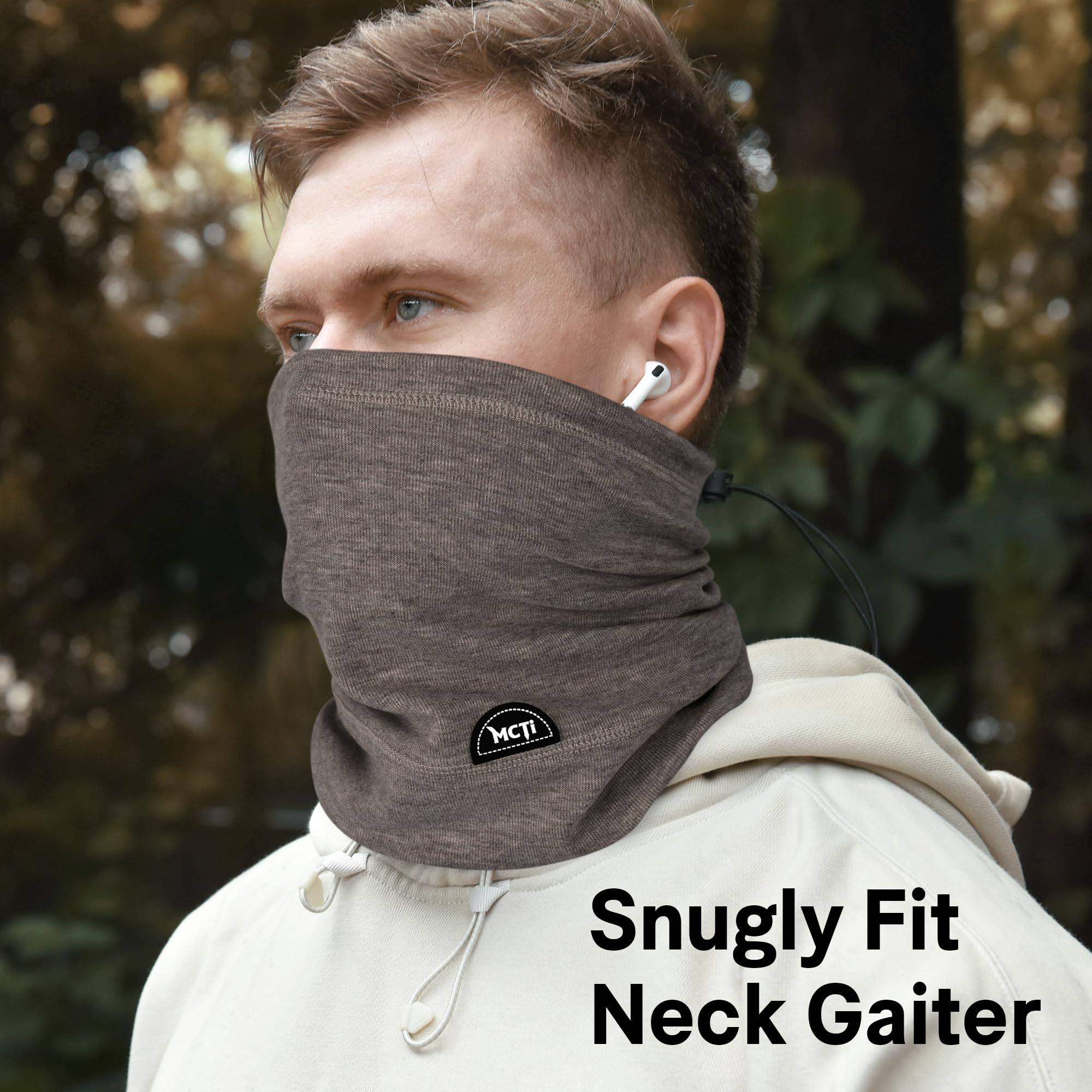 MCTi Neck Gaiter Warmer Winter Fleece Scarves Beanie Hat for Skiing Cycling Elastic Closure - Image 5