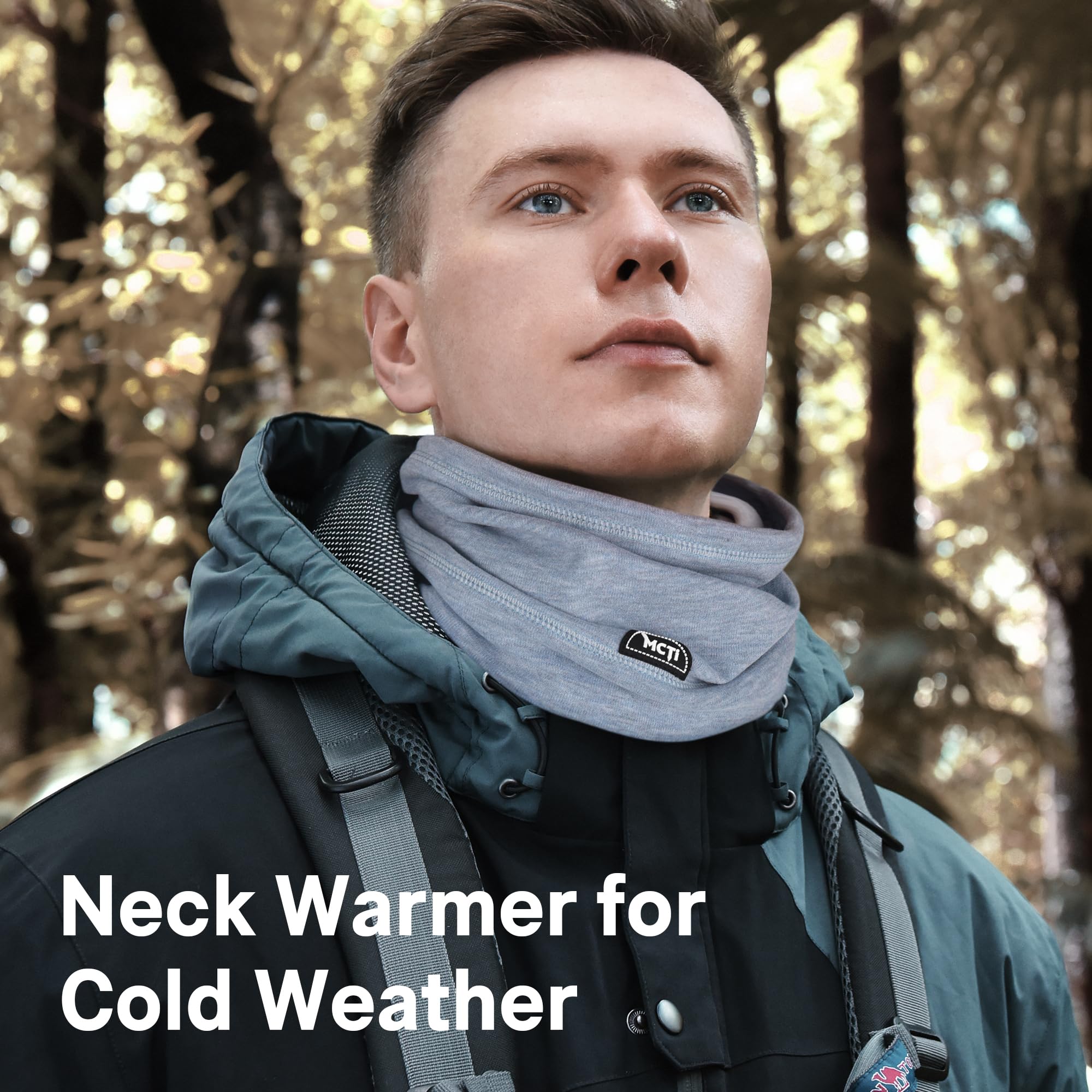 MCTi Neck Gaiter Warmer Winter Fleece Scarves Beanie Hat for Skiing Cycling Elastic Closure - Image 4