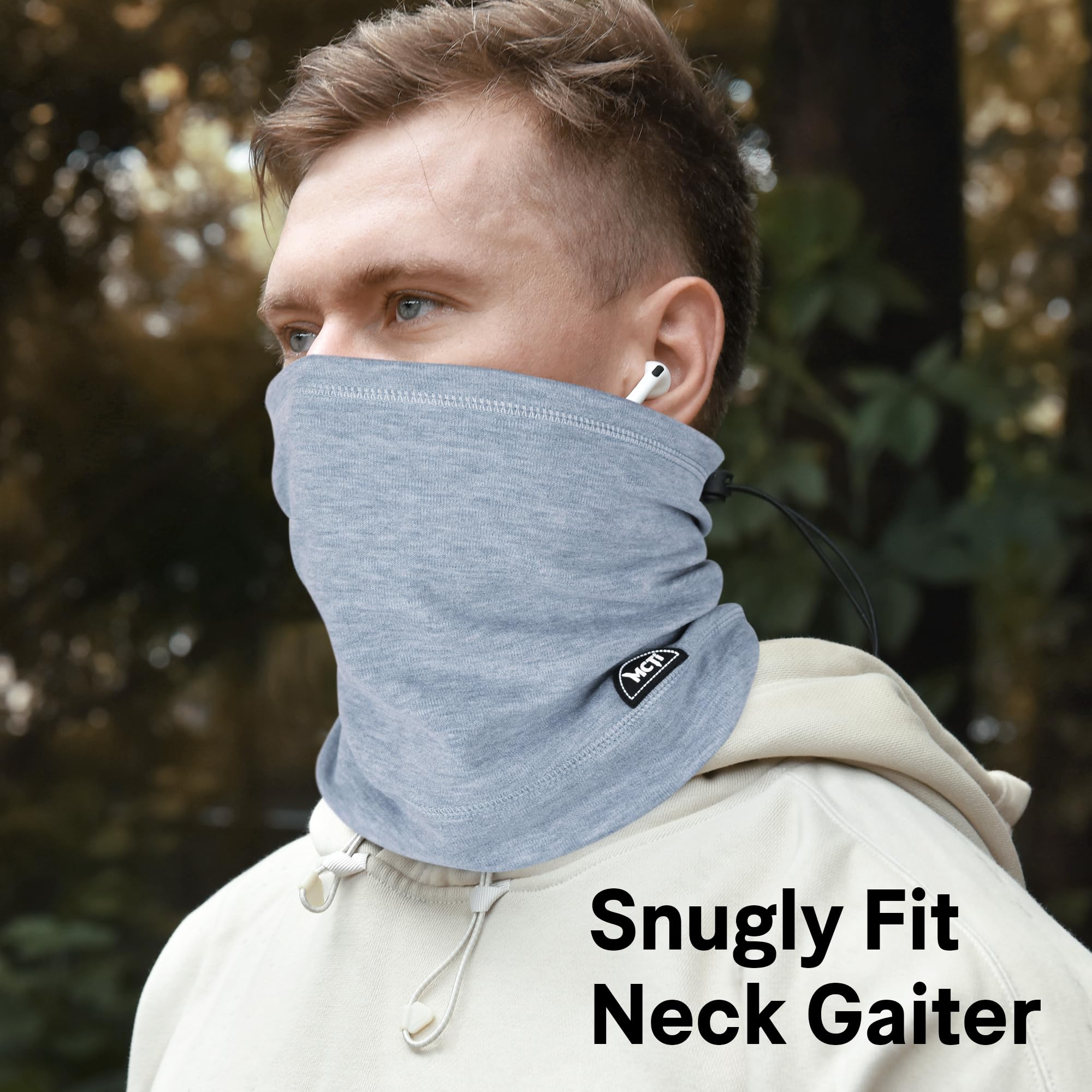 MCTi Neck Gaiter Warmer Winter Fleece Scarves Beanie Hat for Skiing Cycling Elastic Closure - Image 5