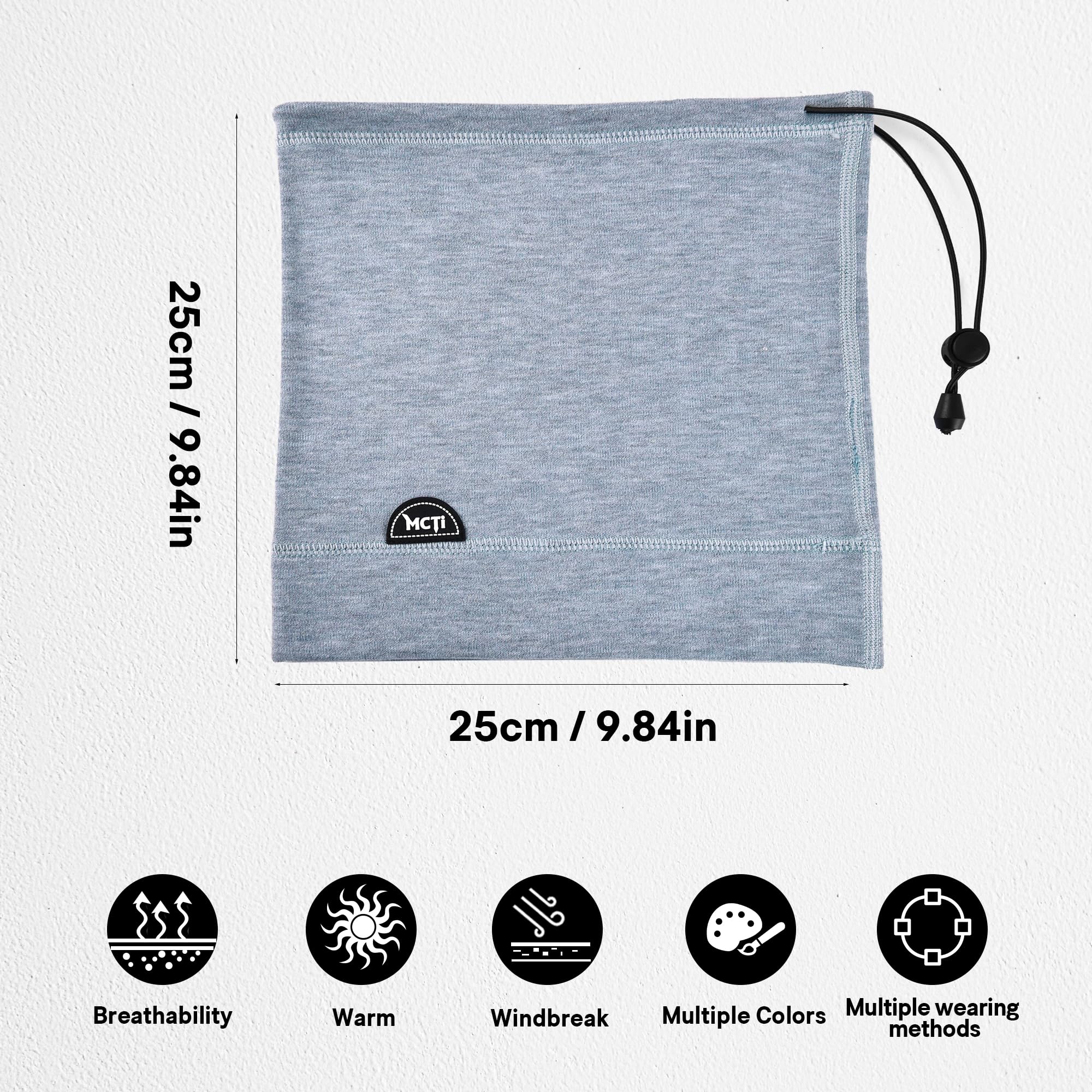 MCTi Neck Gaiter Warmer Winter Fleece Scarves Beanie Hat for Skiing Cycling Elastic Closure - Image 6