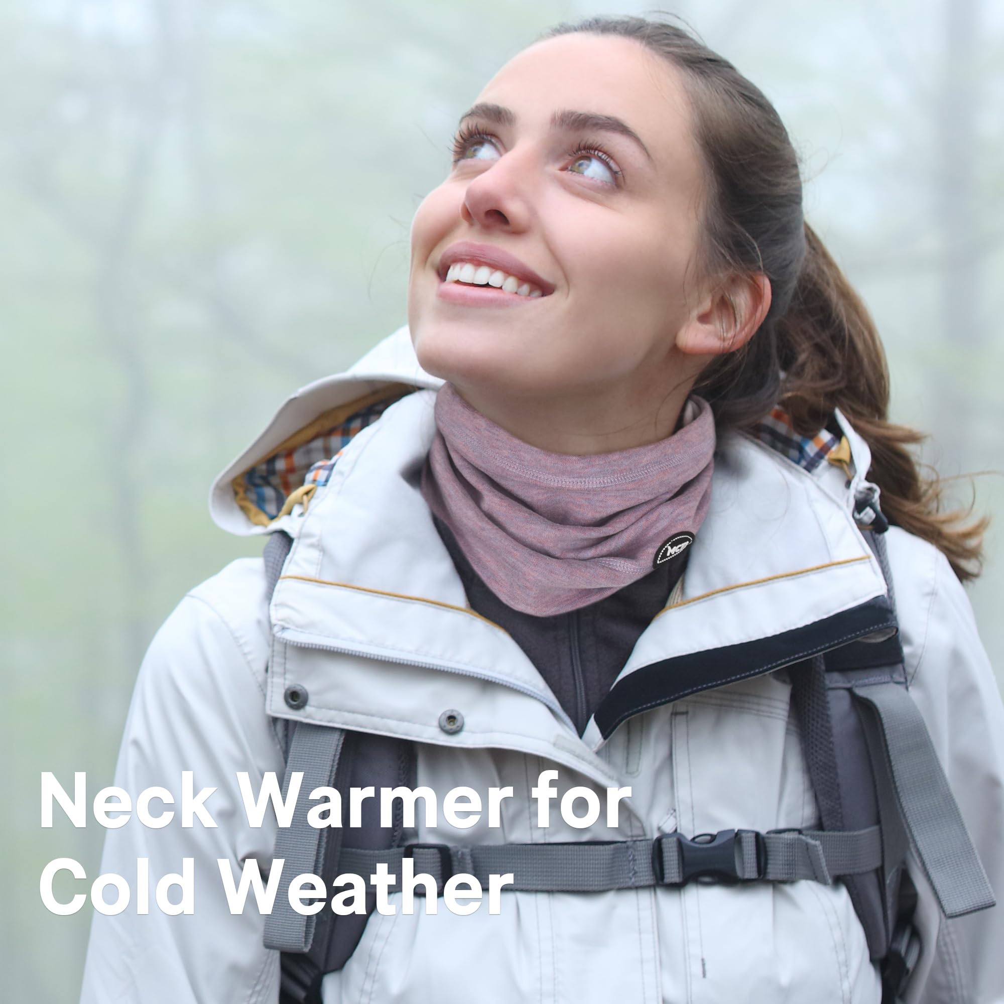 MCTi Neck Gaiter Warmer Winter Fleece Scarves Beanie Hat for Skiing Cycling Elastic Closure - Image 4