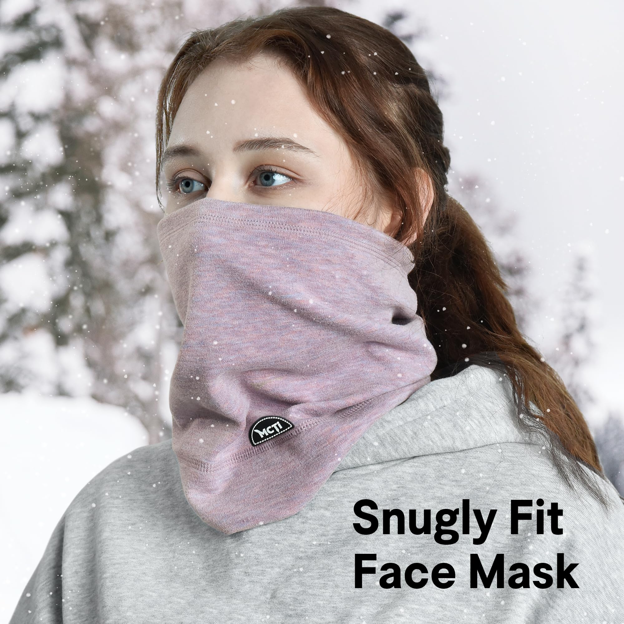 MCTi Neck Gaiter Warmer Winter Fleece Scarves Beanie Hat for Skiing Cycling Elastic Closure - Image 5