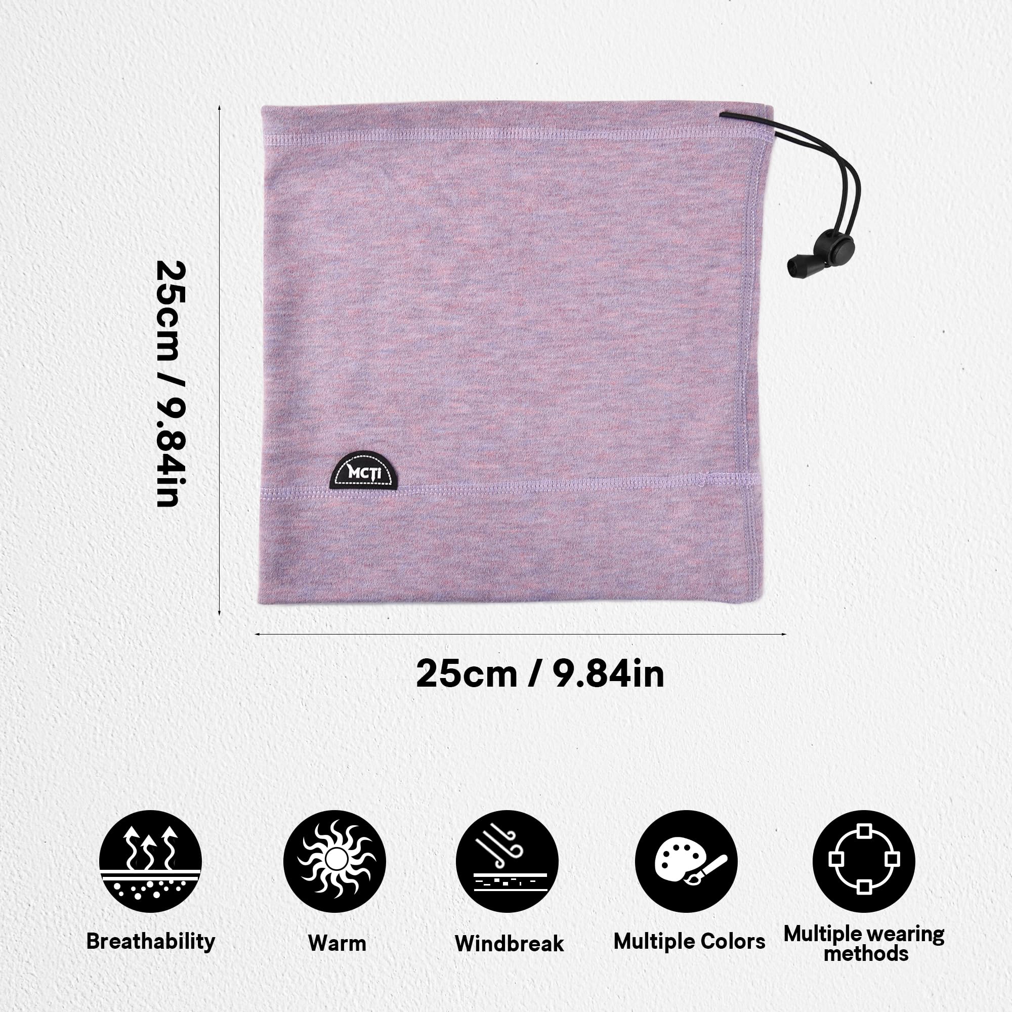 MCTi Neck Gaiter Warmer Winter Fleece Scarves Beanie Hat for Skiing Cycling Elastic Closure - Image 6