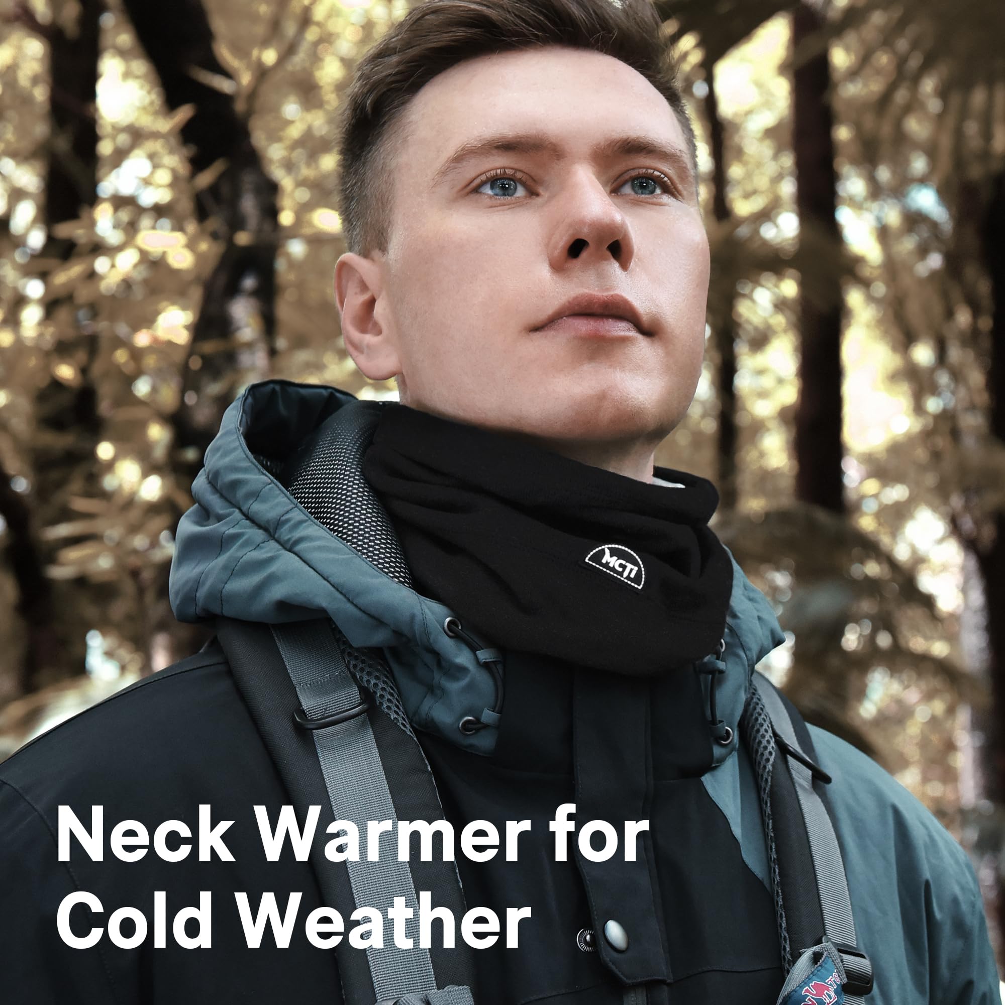 MCTi Neck Gaiter Warmer Winter Fleece Scarves Beanie Hat for Skiing Cycling Elastic Closure - Image 4