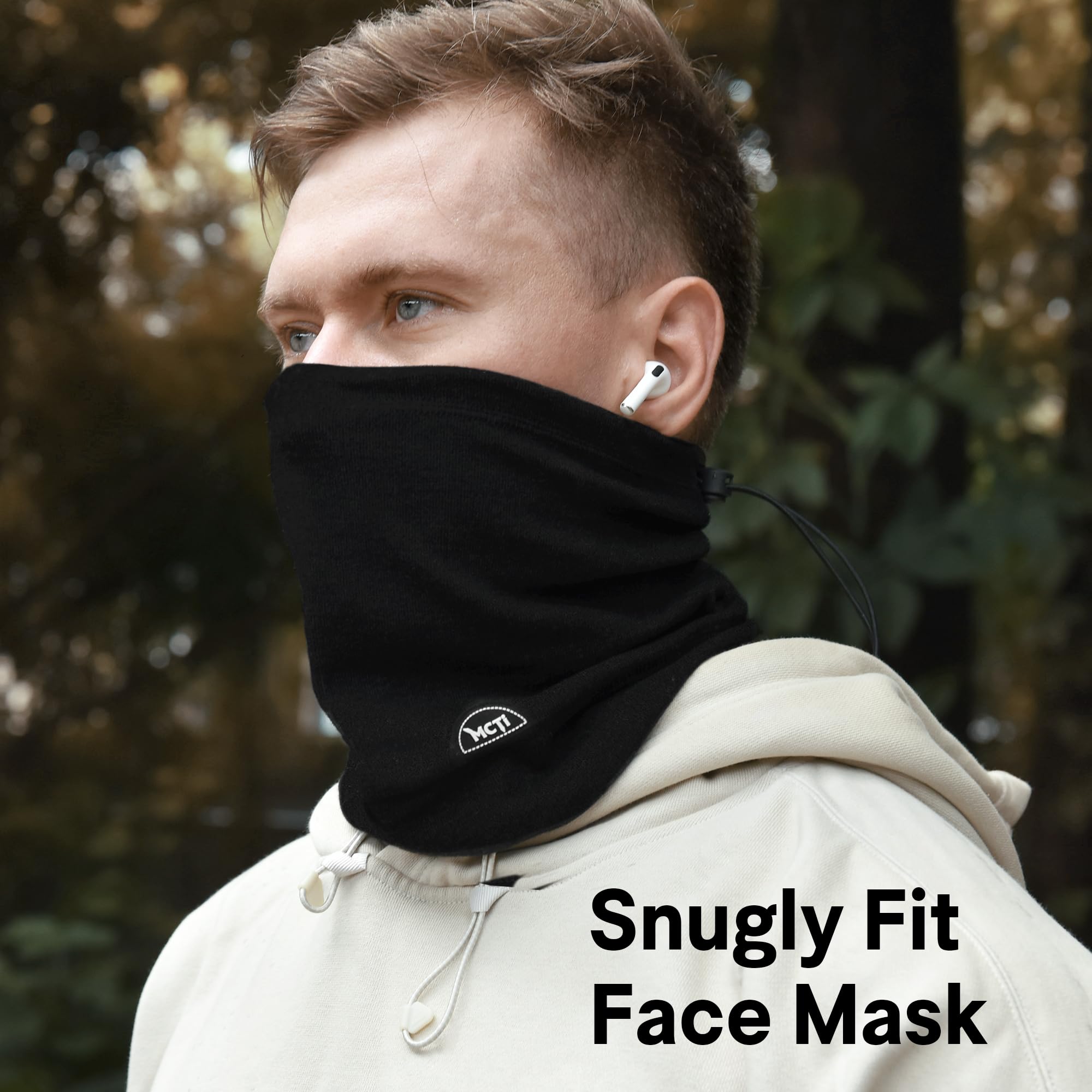 MCTi Neck Gaiter Warmer Winter Fleece Scarves Beanie Hat for Skiing Cycling Elastic Closure - Image 5