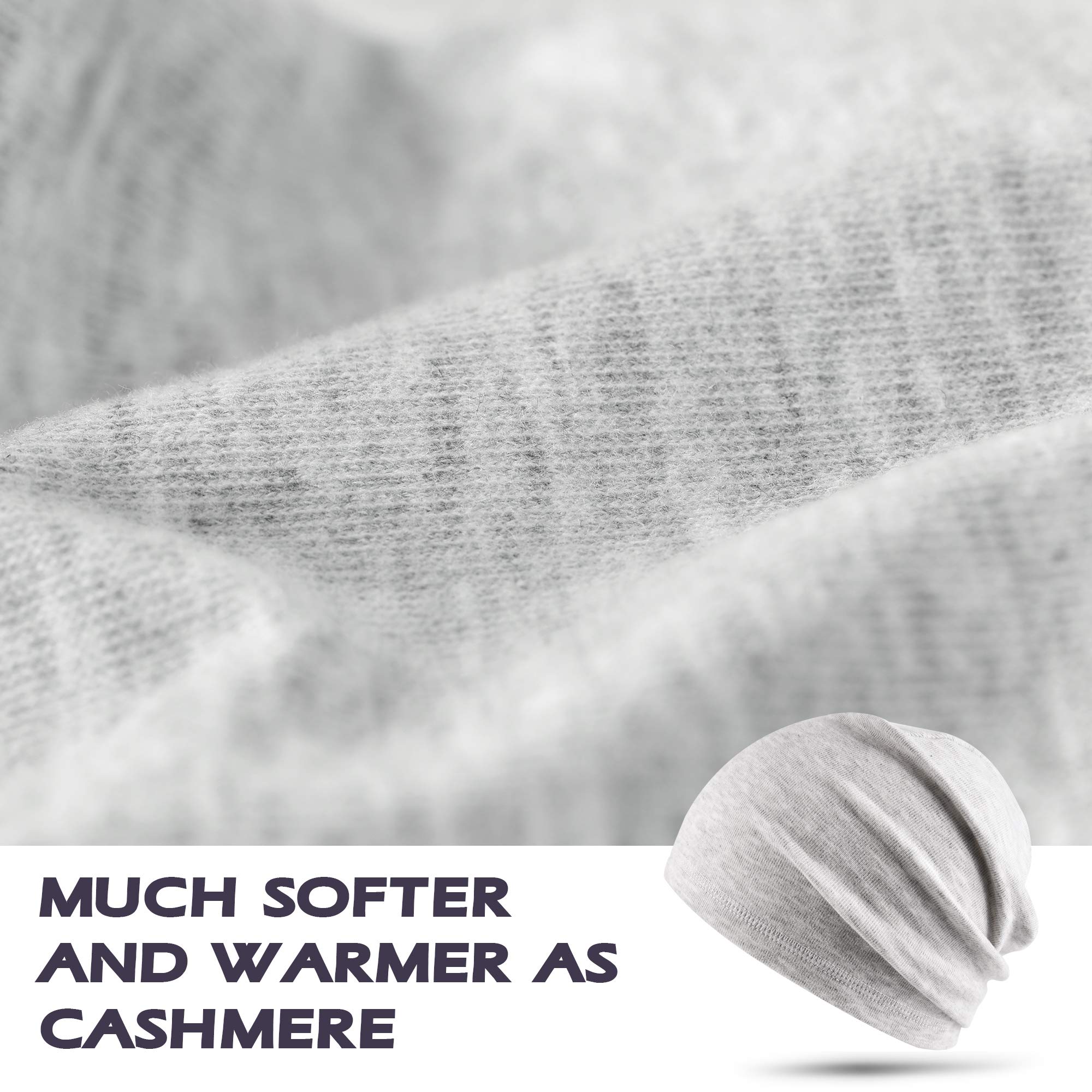 MCTi Slouchy Beanie for Men Women, Winter Warm Stretchy Skull Cap Hat Lightweight for Running Cycling 2 Packed - Image 5