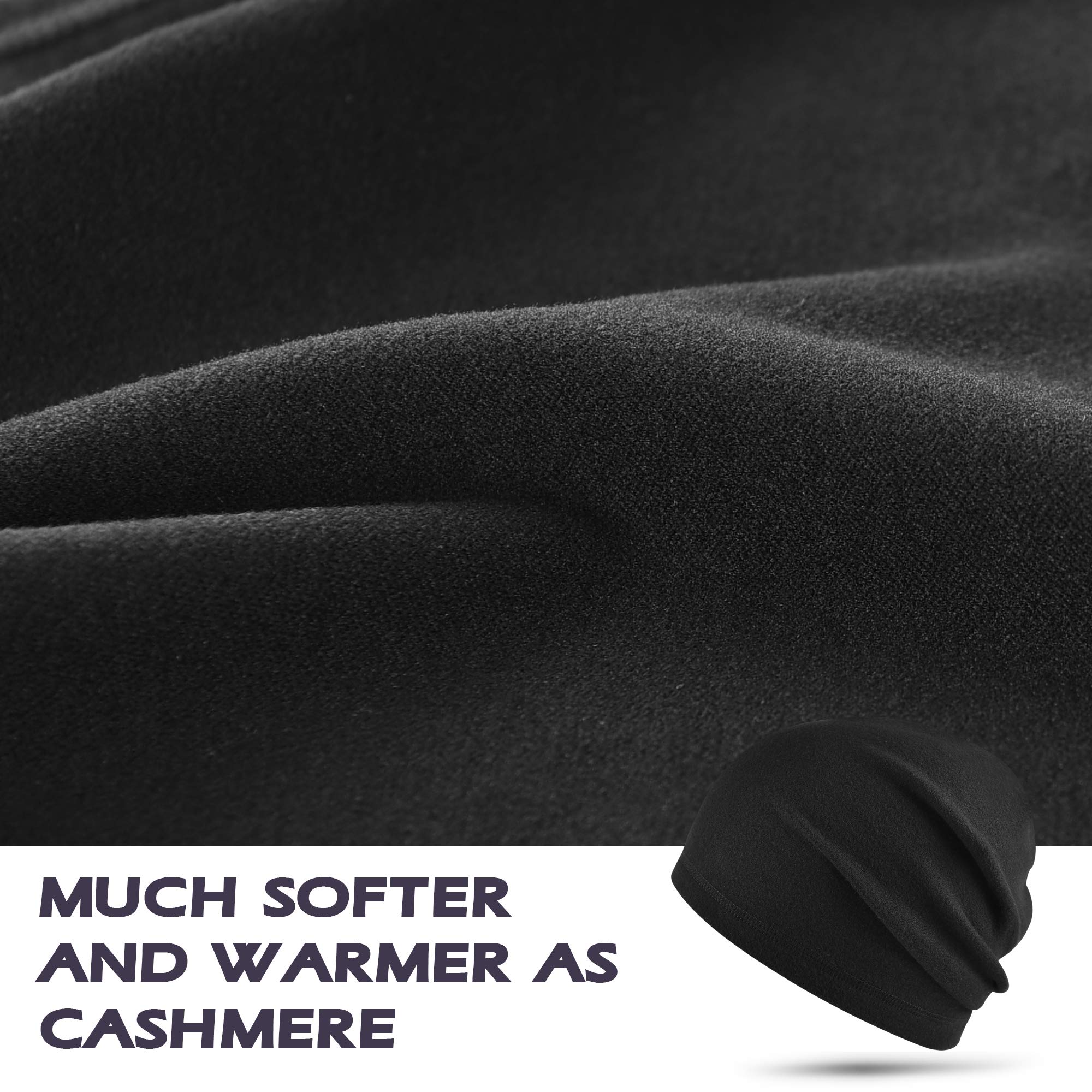 MCTi Slouchy Beanie for Men Women, Winter Warm Stretchy Skull Cap Hat Lightweight for Running Cycling 2 Packed - Image 5